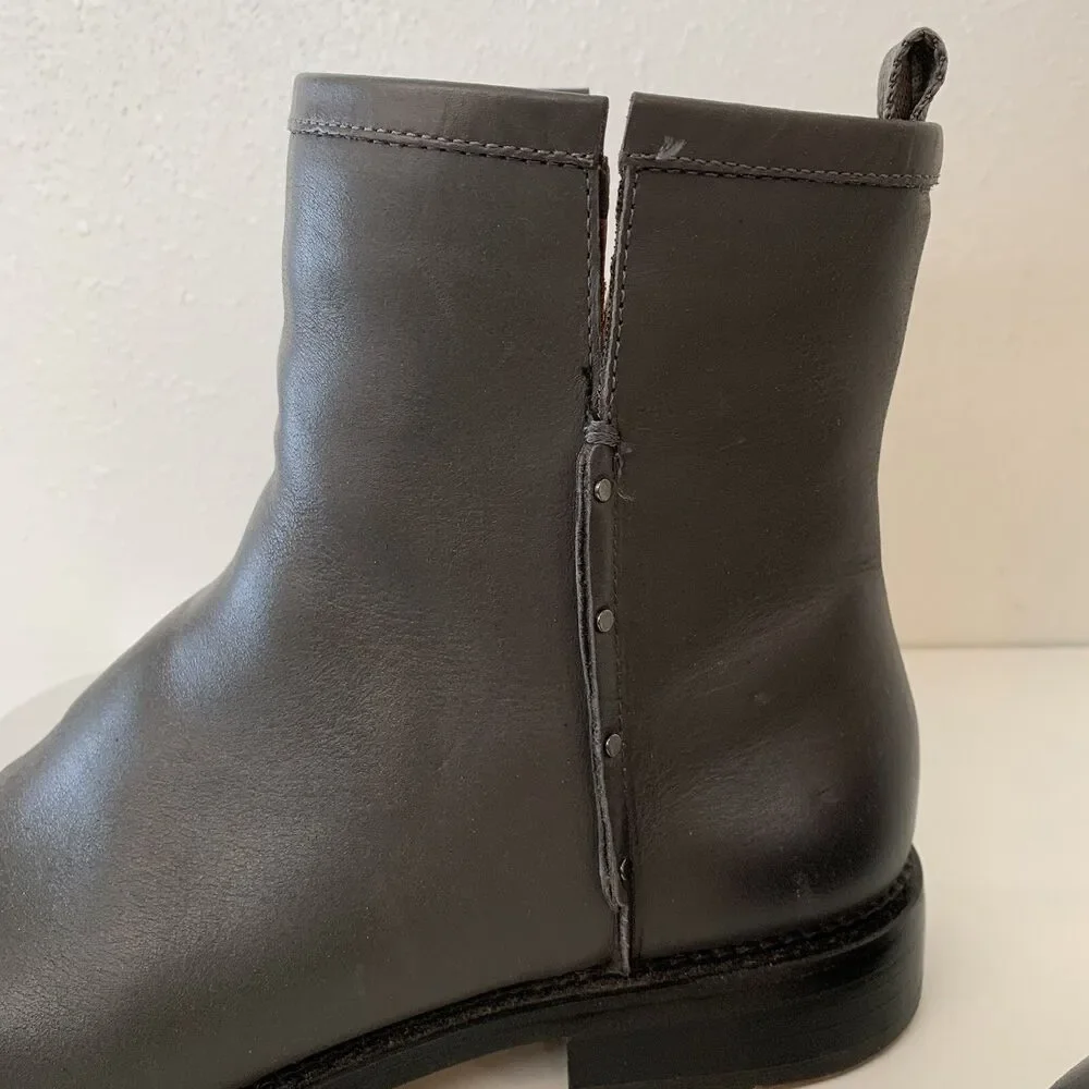 Franco Sarto Hixton Boots Size 8.5 Leather Neutral Minimalist Moto Biker Rock
